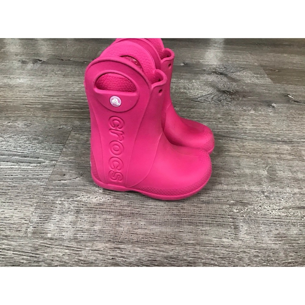 Crocs Handle It Pink Rain Boots Toddler Size 7 C7 Boot 12803